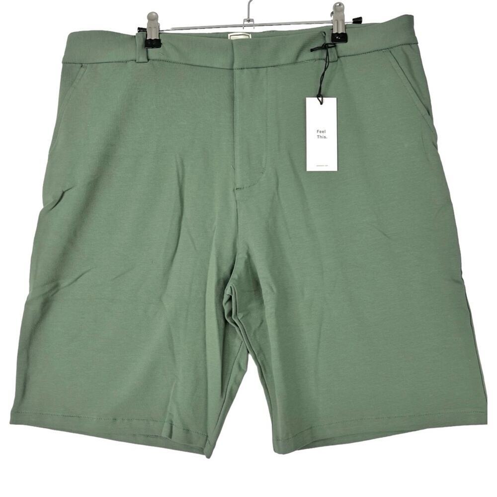 Swet Tailor Shorts The Everyday Chino Jersey Olive Pockets Stretch Golf 29 NEW - Picture 2 of 15